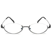 Retro Anti-Blue Light Reading Glasses Oval Design Half Frame Hyperopia Eyeglasses Round Glasses Men Women Flexible Frame +3.5+4 2