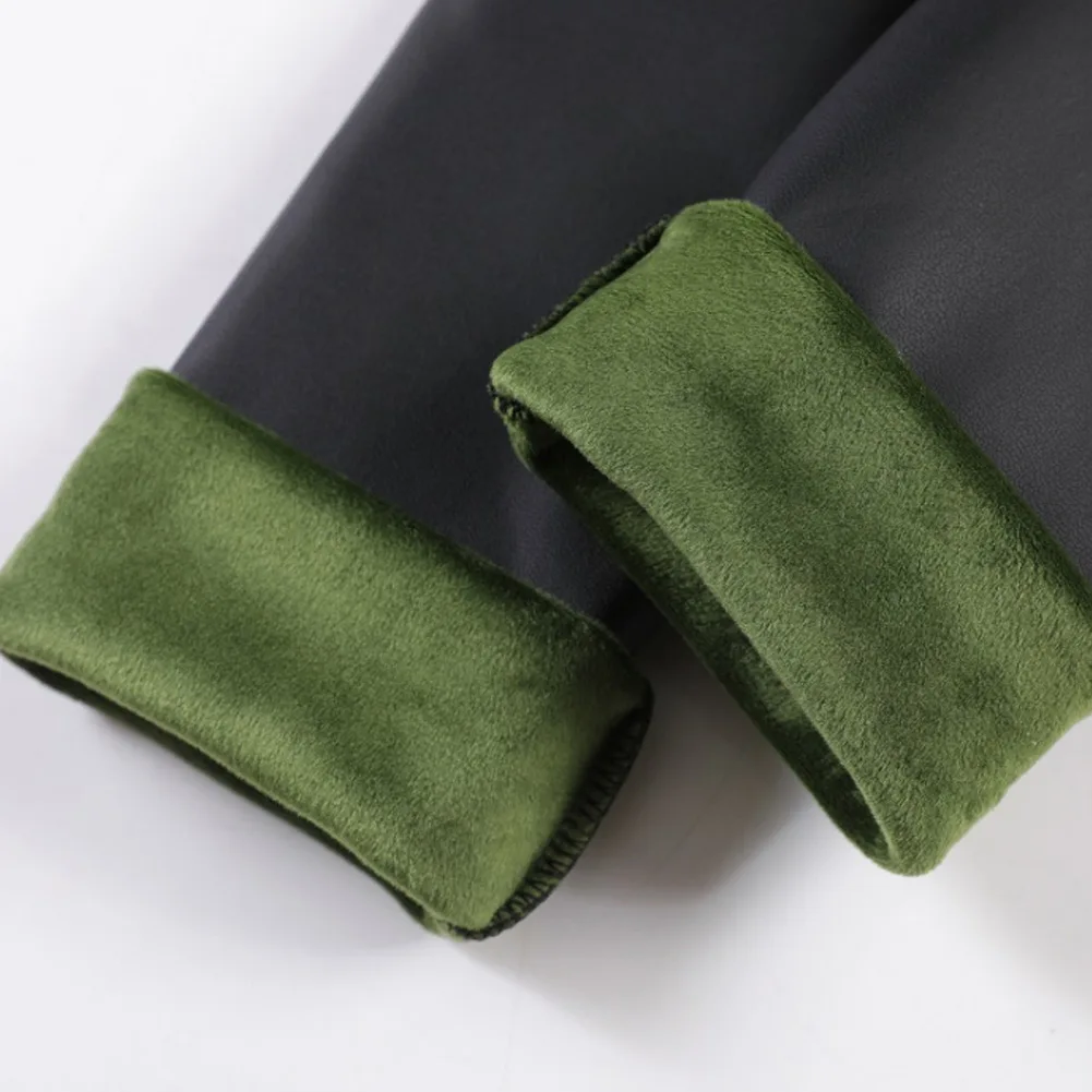 Новое поступление женские PU кожаный корсет леггинсы толстые плюшевые стрейч брюки длинные теплые брюки