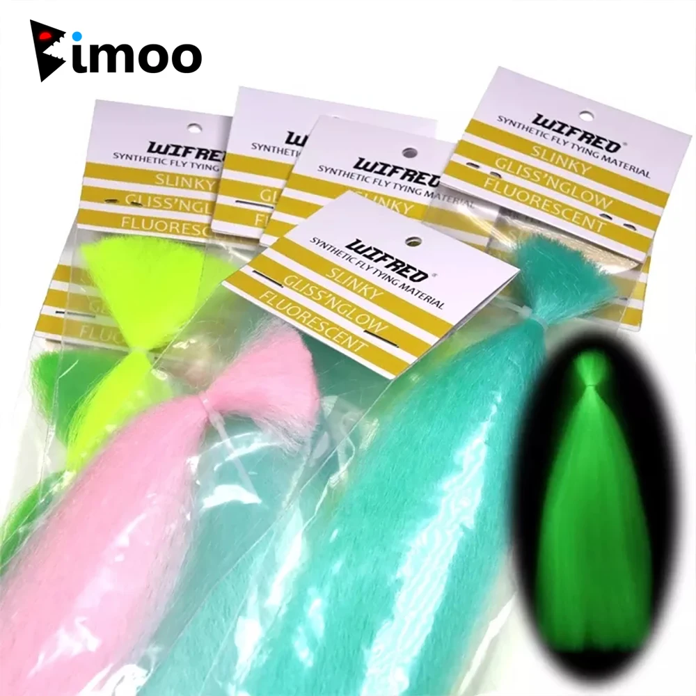 9 Packs Fluorocent Synthetic Fiber Hair Fly Tying Bucktail Clouser