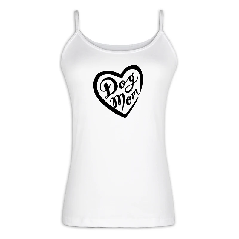 iaSingletS2252W Собака надписи MOM LOVE Heart футболки с надписью «I LOVE My Boyfriend Karma Place для грех сексуальные дамские, женские жилет из джерсовой ткани детский комбинезон из хлопка, топы на лямках - Цвет: iaSingletS2252W