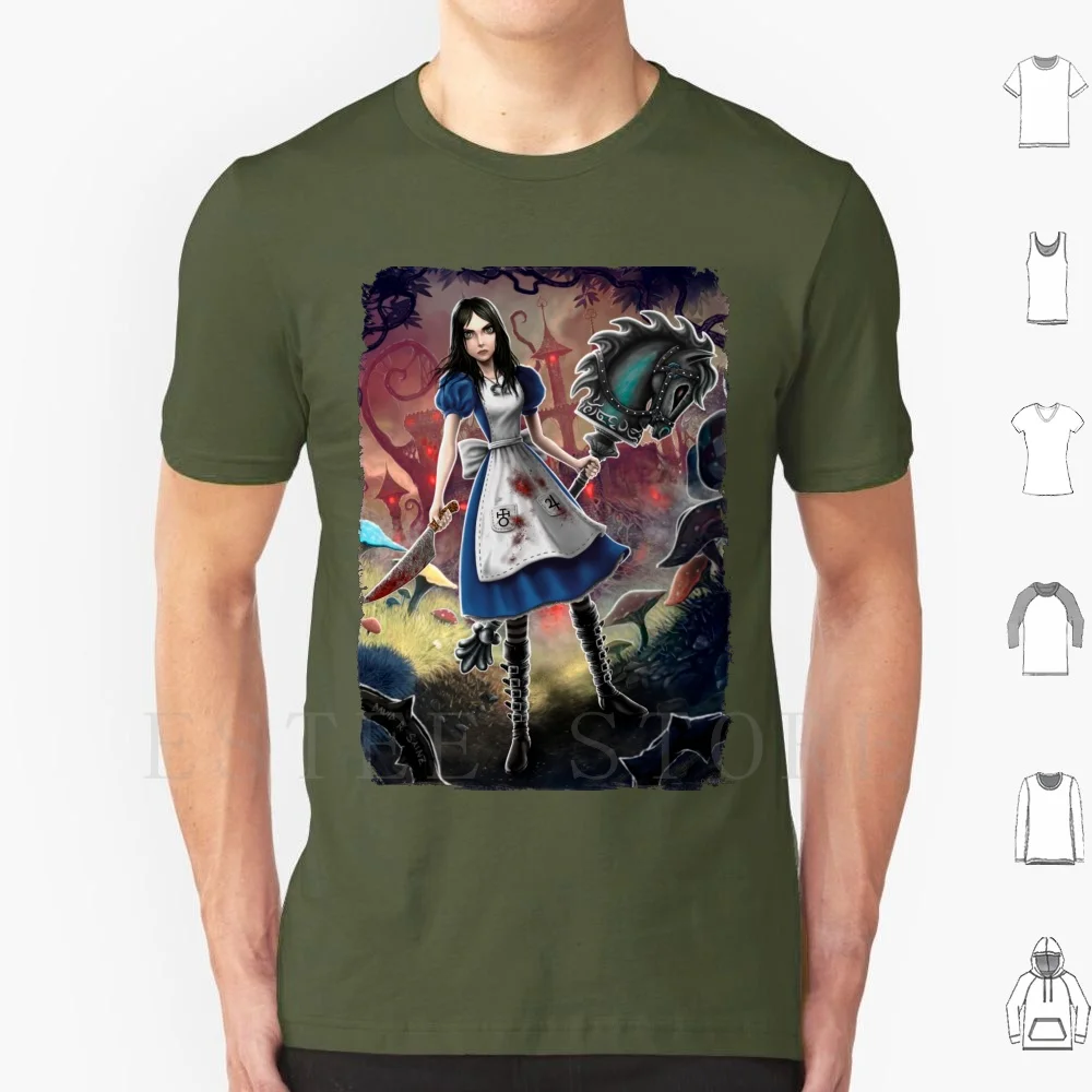 Alice Madness Returns! T Shirt Stampa Cotone Alice Madness Returns Cheshire White Rabbit