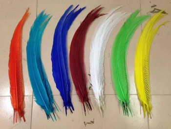 

EMS Free Shipping 50pcs Silver pheasant Feathers 50-55CM 20-22inch Lady Amhest pheasant Feathers DIY Feathers Cloth accessorys