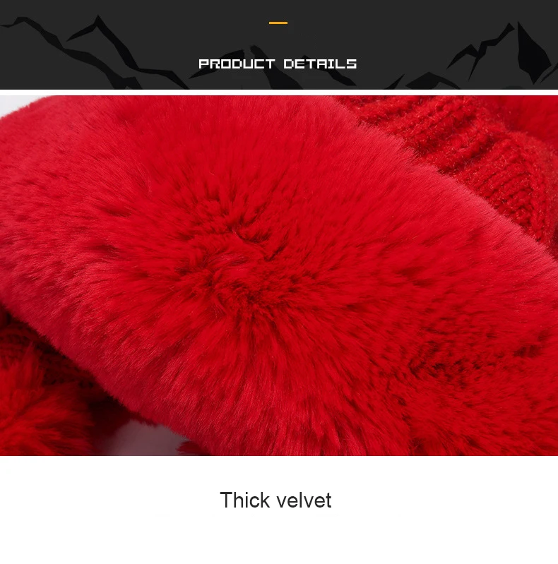 USPOP Women skullies thickened velvet knitted hats warm snow hats female winter hats cute pompom beanies