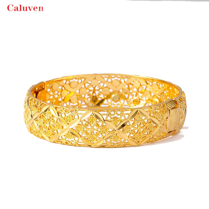Gold Color Bracelets Ethiopian Middle East Dubai Bangles for Women Wedding Jewelry African Gifts 1pcs bangle bracelet