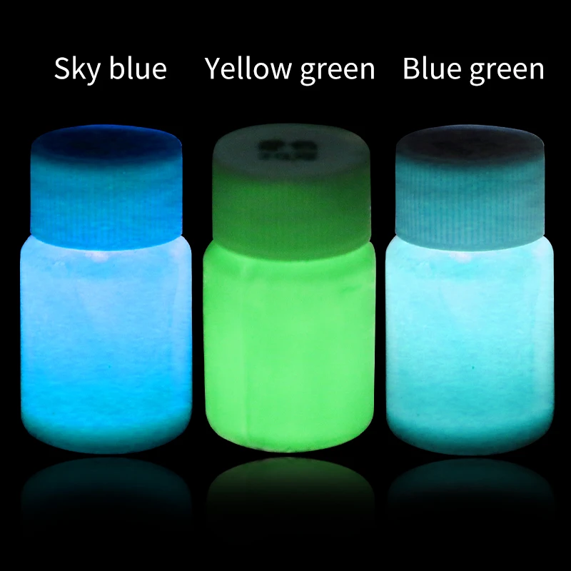 

3 colors Acrylic Paint Glow in the Dark gold Glowing paint Luminous Pigment Fluorescent Powder painting for Nail Art supplies