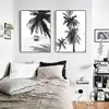 Affiche de paysage Tropical noir et blanc, image murale minimaliste, peinture sur toile de plage, décor d'art de maison ► Photo 3/6