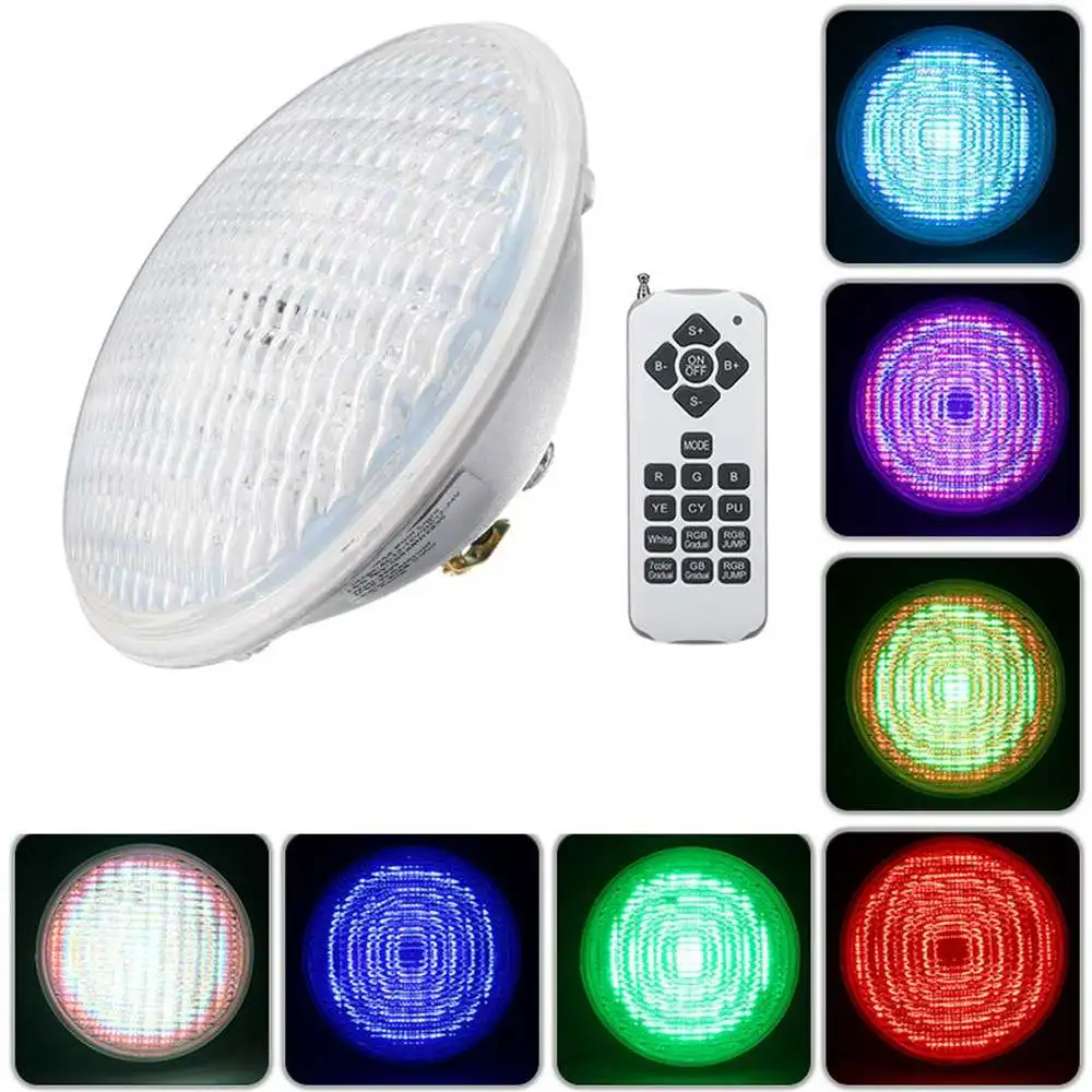 

56W Par56 RGB LED Swimming Pool Light IP68 Remote Control Outdoor RGB UnderWater Light Pond Led Piscina Luz Spotlight