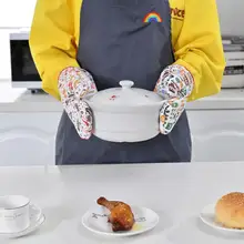 1 пара анти-обжигающие перчатки Высокая термостойкость теплоизоляционная подкладка домашняя кухонная печь микроволновая печь Прихватки для выпечки