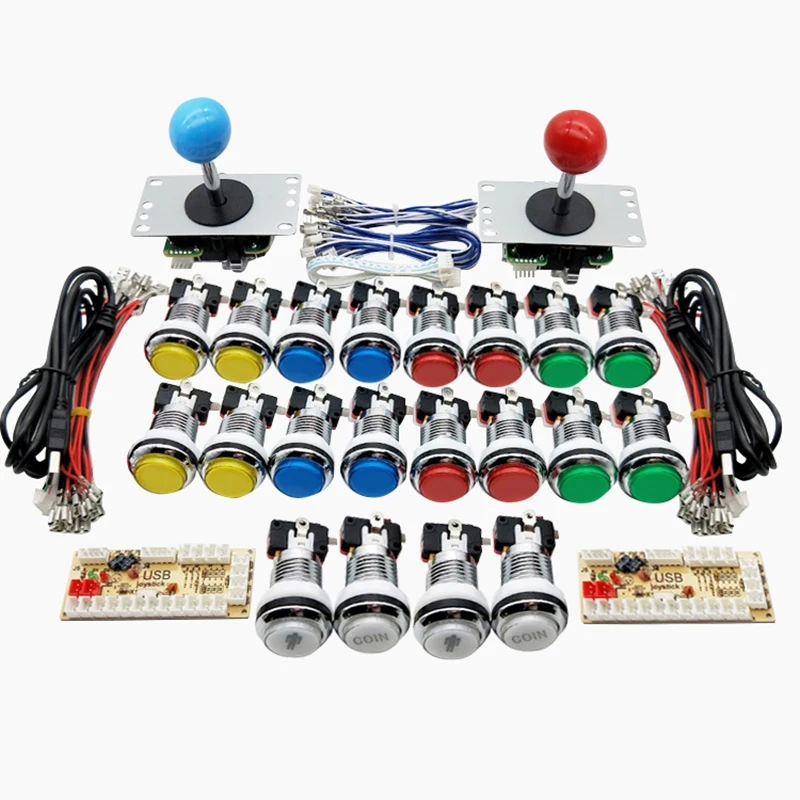 Аркада DIY Kit USB кодировщик джойстик чип светодиодный кнопка для 1 и 2 плеера к