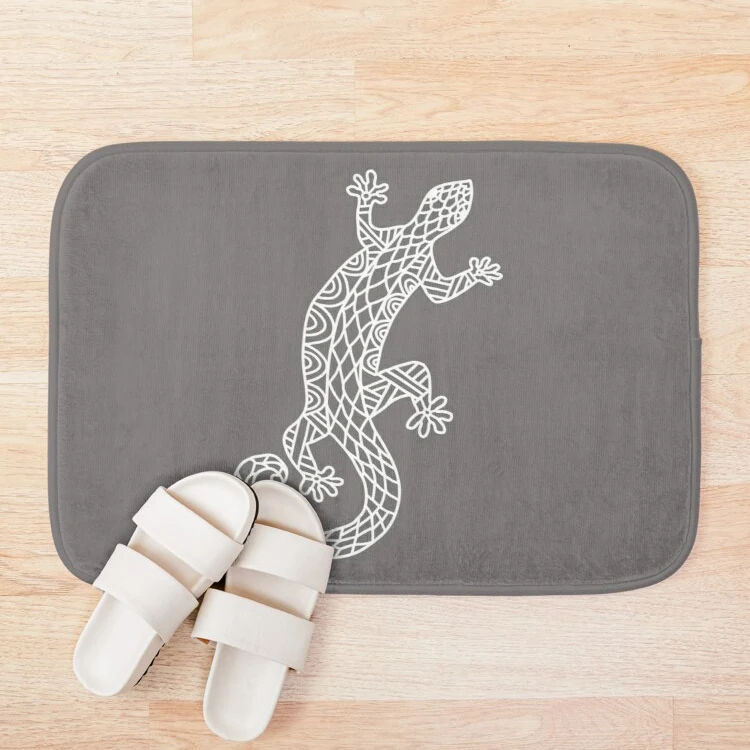 Коврик для ванны Zentangle в виде ящерицы нескользящий с поглощением воды напольный