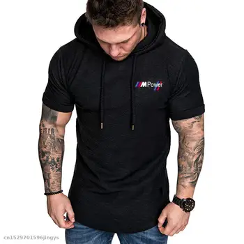 

2020 Hot Fashion Mens Hoodies Solid Color Slim for bmw Short Sleeve Sweatshirt Hip Hop Hoodies t shirt Sportswear