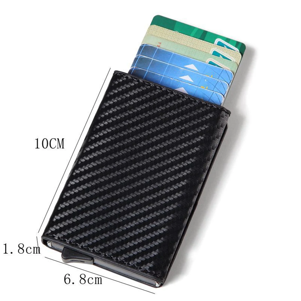 Oswego модный держатель для кредитных карт алюминиевая карточка коробка кошелек Кошельки Мини RFID искусственная кожа Автоматический чехол для банковских карт тонкий унисекс