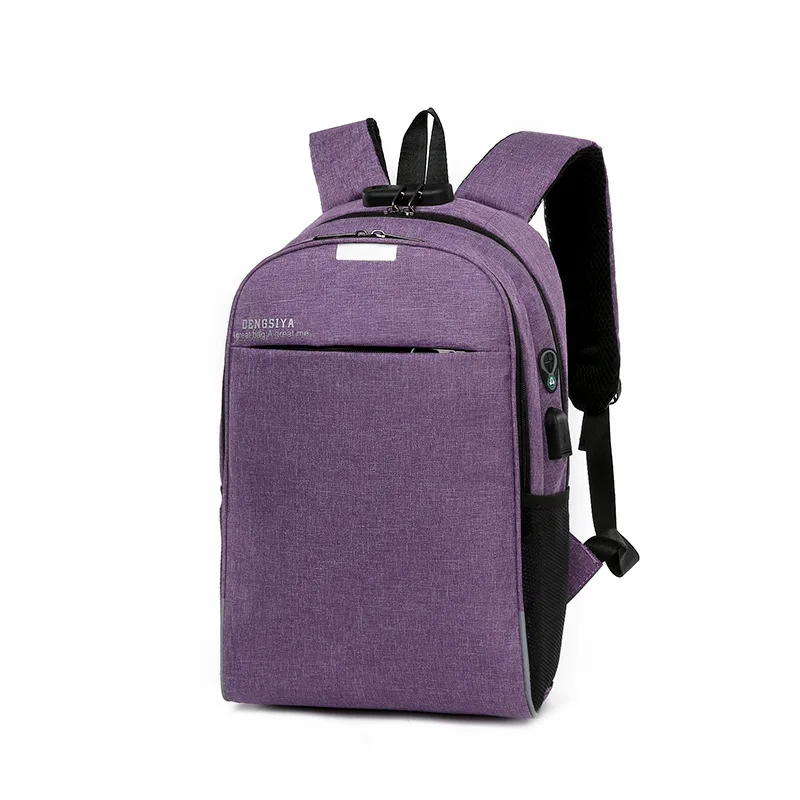 Мужская сумка, мужской рюкзак, пароль, сумка для ноутбука, USB зарядка, сумка для путешествий, рюкзак большой емкости, студенческий рюкзак, женская сумка - Цвет: Purple