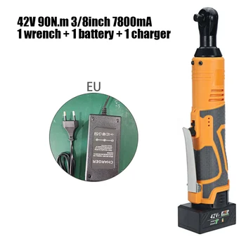 

42V 90N.m 3/8Inch 7800mA Orange Electric Cordless Ratchet Right Angle Wrench New And High Quality