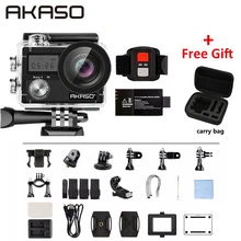 AKASO Brave 4 4K 20MP WIFI HD Action Camera Ultra HD with EIS 30m Underwater Waterproof Remote control 5X Zoom Helmet Sport cam