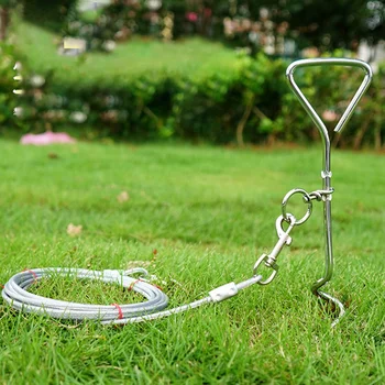 

1Set Pet Outdoor Fixing Stake Pulling Rope Outdoor Pet Stake Spiral Stake White