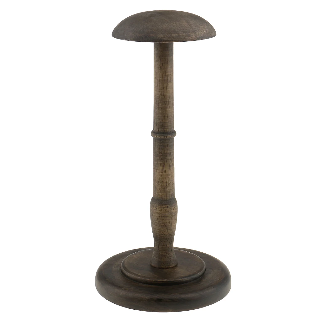 Antique Style Dome Shaped  Wooden Tabletop Hat Rack/Wig Storage Holder Display Stand, Free Standing Cap Hat Wig Rack Display