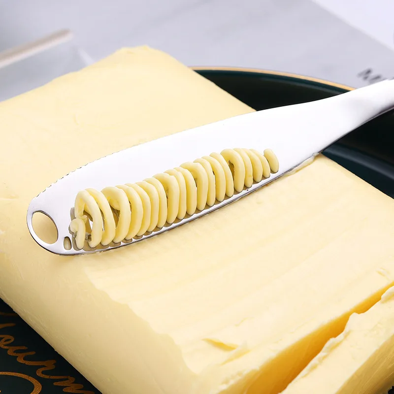 

Kitchen Tool Butter Knife Stainless Steel Cheese Butter Cutter Hole Multi-function Wipe Cream Bread Jam Knife Kitchen Gadgets