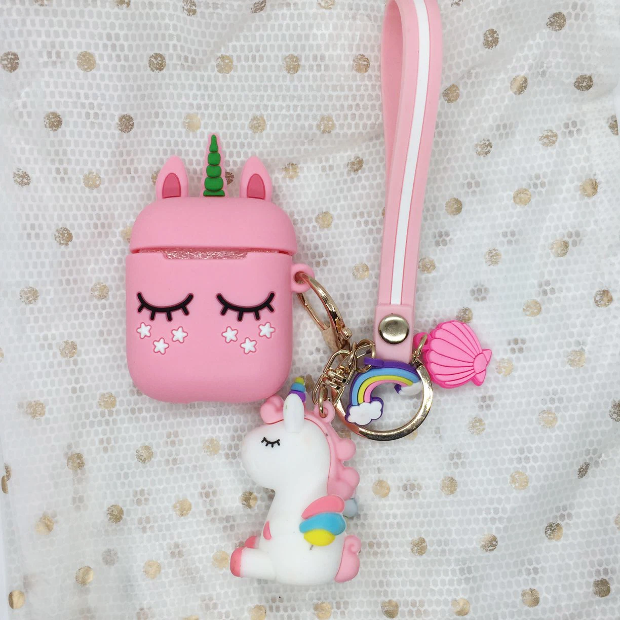 Силиконовый чехол для airpods 2 милый с мультяшными брелоками аксессуары защитный air
