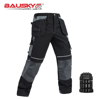 

Mens Winter Pants Wear-resistant Labor Protection Caogo Pants With Knee pads Long Tooling Trousers For Electrician Security