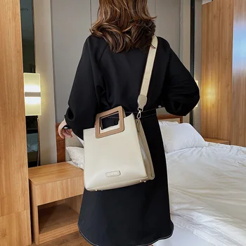 

women leather Bag buckets with belt handbag summer women bags spring large capacity shoulder bag