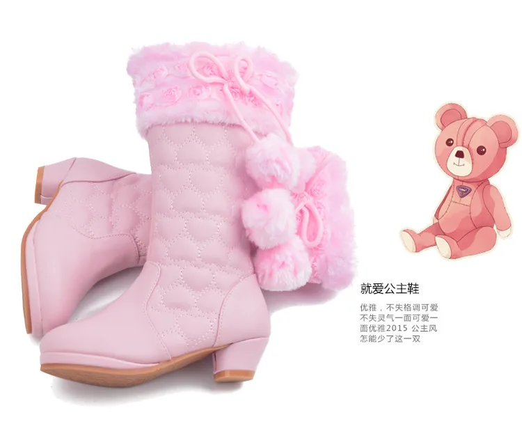 Детские ботинки; зимние кожаные детские ботинки для девочек; розовые теплые меховые ботинки с цветочным принтом для девочек; Уличная обувь martin; TX197