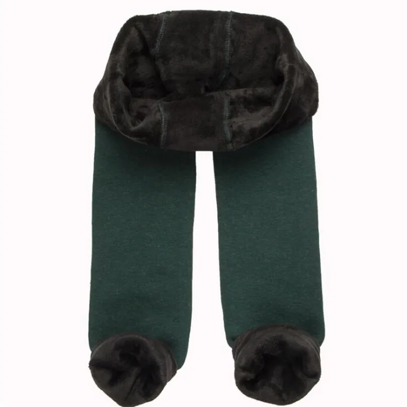 Dark green LJCUIYAO осень-зима плюс бархат утолщение женские теплые леггинсы длиной до щиколотки Теплые трикотажные плотные эластичные леггинсы - Цвет: Dark green