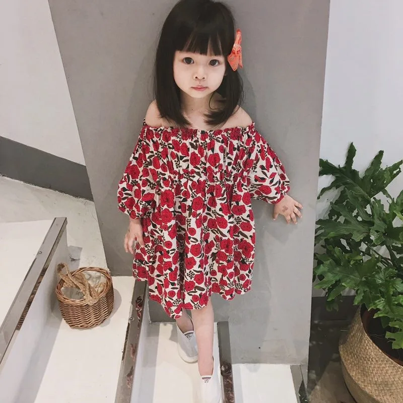 19新款现货夏季韩版中小童女童装碎花公主A字裙连衣裙沙滩裙童裙