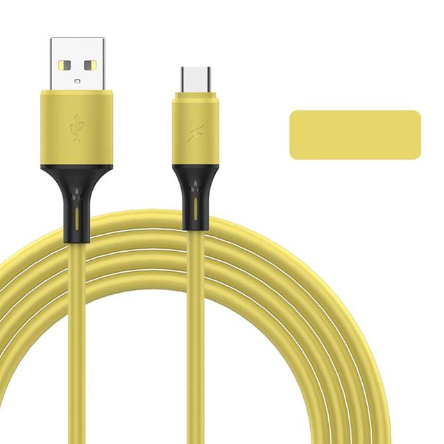 Colorful Liquid Silicone USB Mobile Phone Cable Type-c/Micro Fast Charging Data Cord Charge For Android Xiaomi Samsung Huawei