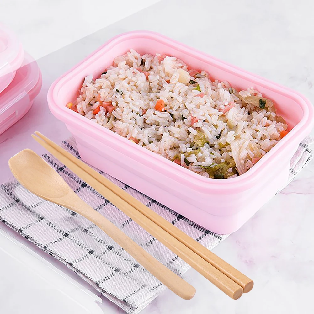 Spoon Fork Chopstick With Cloth Bag Tableware Anti Dust Reusable Picnic Straw Cutlery Set Wooden Portable Camping Travel Utensil