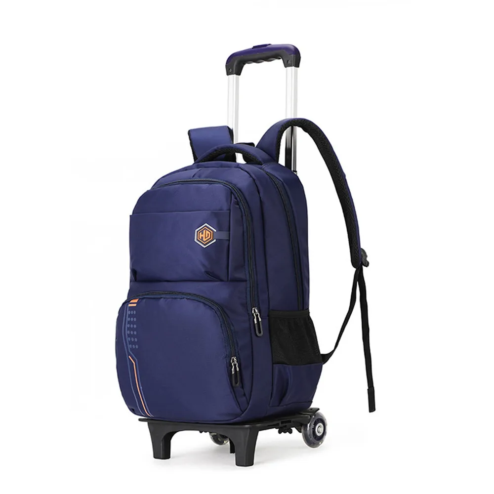 2/6 колеса новые детские школьные сумки рюкзаки на колесиках для мальчиков школьный Детский чемодан на рюкзак на колесиках мужские Bolsas Mochila - Цвет: 2 wheels blue