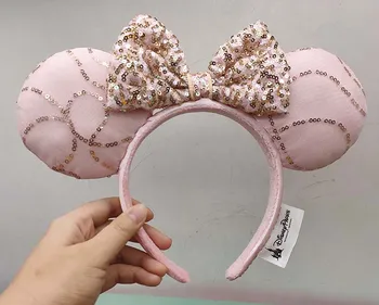 

Bibbidi Bobbidi Boutique Pink Rose Gold Minnie Ears Headband New