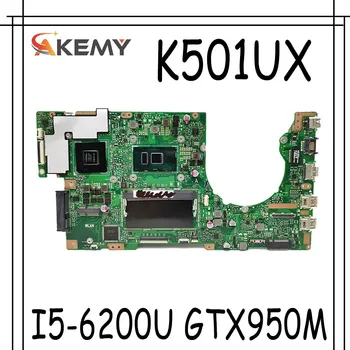 

K501UX Laptop motherboard for ASUS K501UX K501UB original mainboard DDR3 4GB/8GB RAM（Sent at random） I5-6200U GTX950M EDP