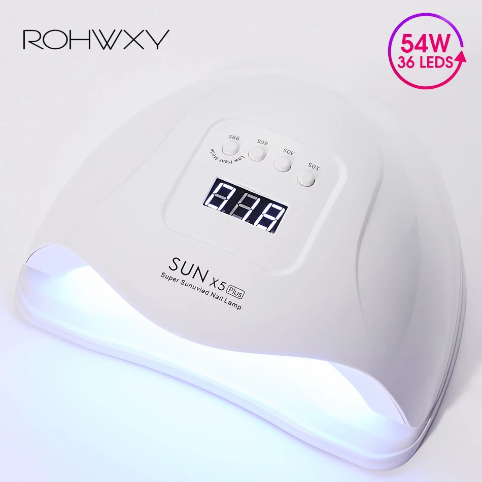 Лампа ROHWXY SUN 5X Plus Ice для сушки всех видов гель-лака УФ-лампа ногтей с ЖК-дисплеем 36