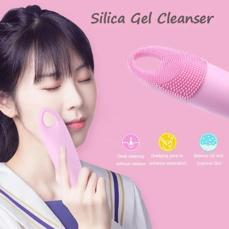 

Hot Electric Facial Cleansing Brush Silicone Sonic Vibration Mini Cleaner Deep Pore Cleaning Skin Massage face brush cleansing