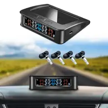 Сигнализация давления в шинах, универсальный ЖК-дисплей, на солнечных батареях, монитор давления в шинах, беспроводной автомобильный TPMS, системы сигнализации и безопасности