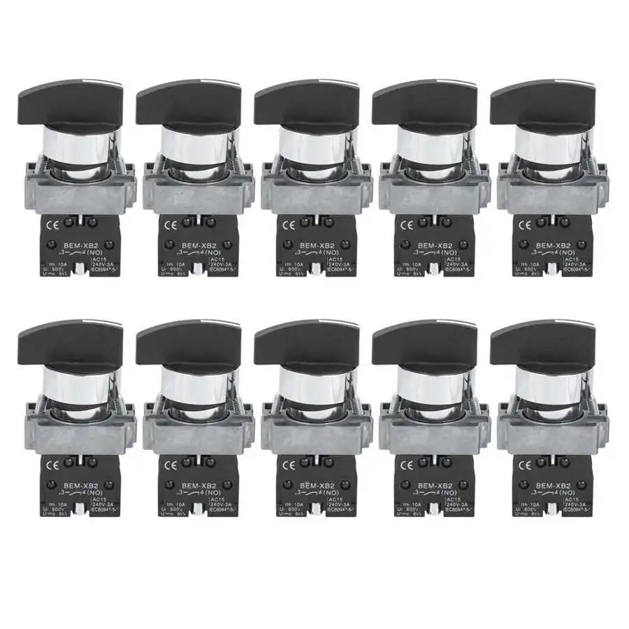 10Pcs Rotary Switch Normally Closed Power Control Elements AC240V BEM-XB2-20X/31-C