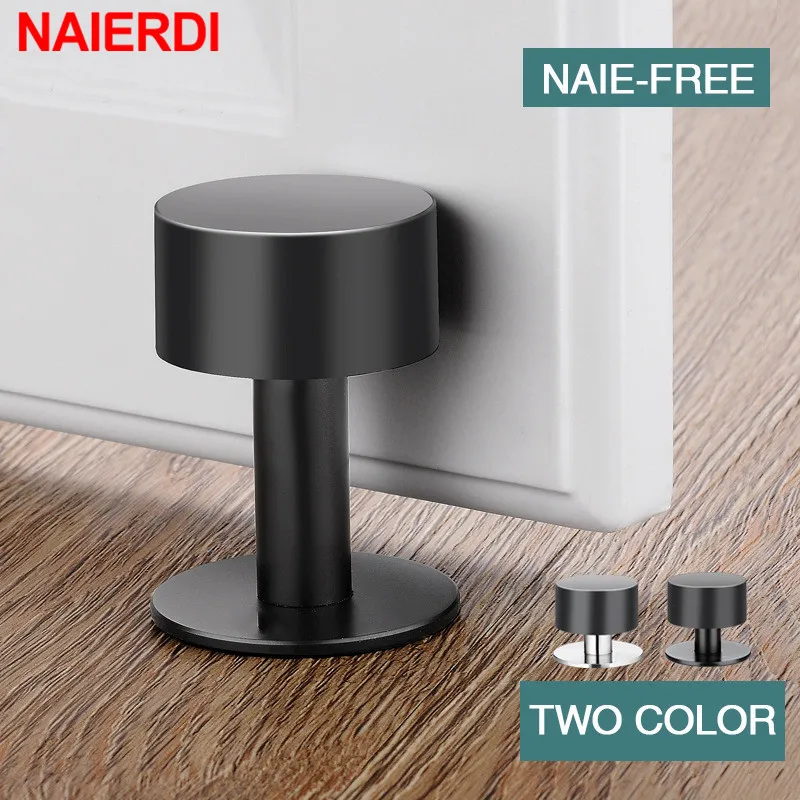 Stainless Steel Rubber Nail-free Door Stopper for Floor Wall door stopper silicone door stopper door stopper bumpers