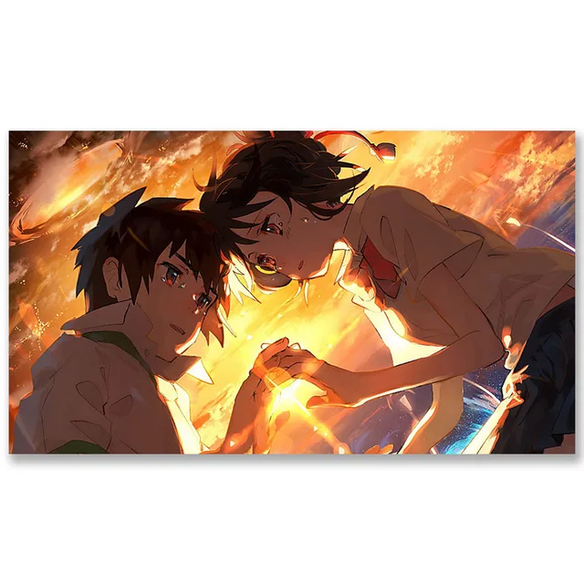 Your Name Japanese Anime Movie Posters For Hd Art Silk Canvas Poster Print Home Decor Painting 8x14 16x28 24x42 Inches Painting Calligraphy Aliexpress
