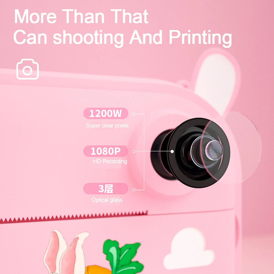 Câmera de Vídeo Foto com Impressão Câmera de Impressão Brinquedos para Crianças Câmera Fotográficabrinquedos Infantil Meninacrianças Instantânea Meninas Presente Aniversário Instantano Impressão - Image 5