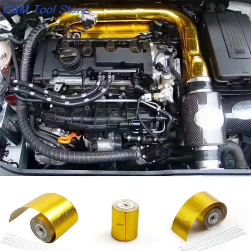 1 Roll Adhesive Reflective Gold High Temperature Heat Shield Wrap Tape | Автомобили и мотоциклы