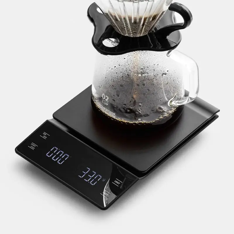 Household Electronic 3kg/0.1g Drip Coffee Scale Precision Kitchen w Timer | Инструменты