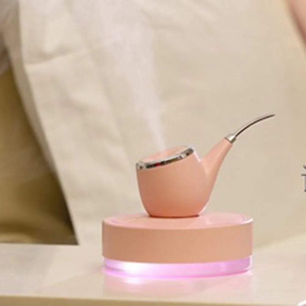 

Mini Tobacco Pipe Shape Air Humidifier LED Light USB Ultrasonic Aroma Humidifier DC 5V Home Car Aromatherapy Diffuser