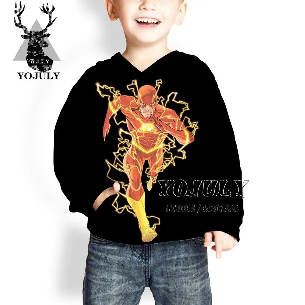 6 YOJULY The flash harajuku 3D Drucken lightning аниме Уличная пуловер для маленьких мальчиков и девочек подростков hiip hop Детская толстовка C93 - Цвет: 6