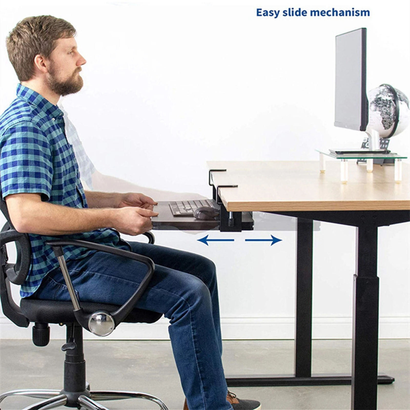 Keyboard Tray Under Desk With C Clamp Large Size Steady Slide Keyboard