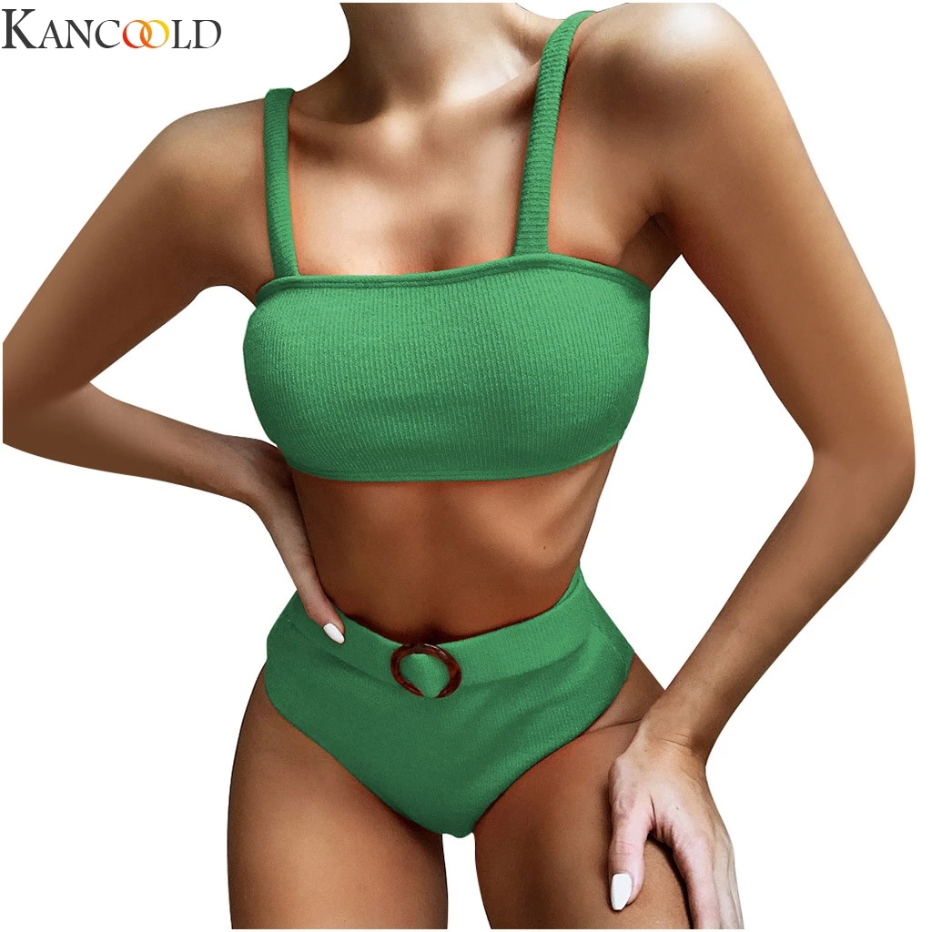 zaful scalloped textured high waisted bikini set
