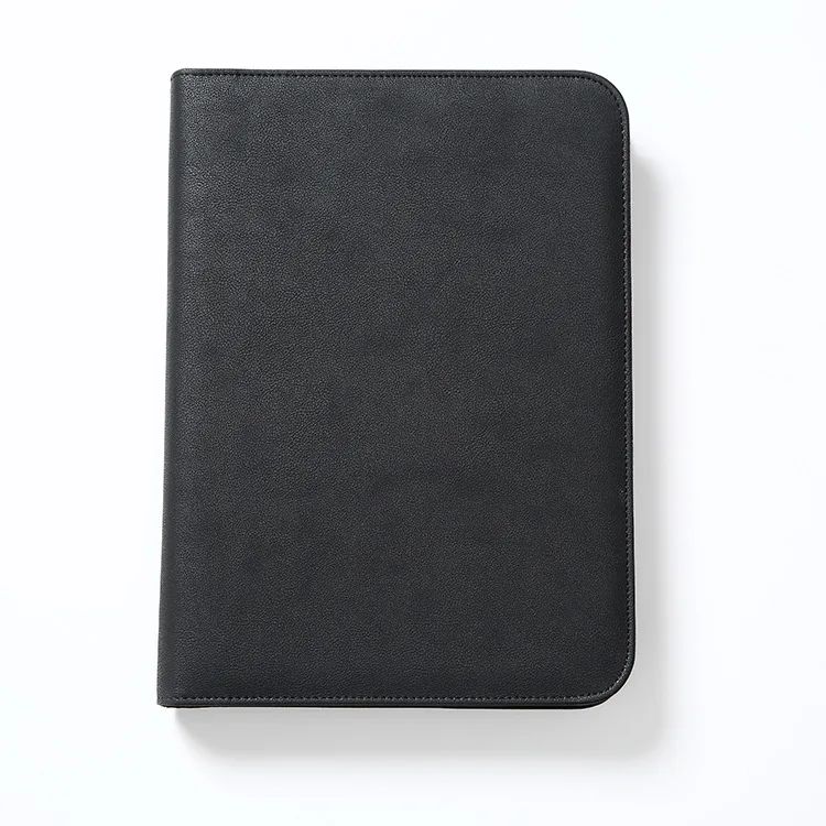 A4 Multi-functional Hand-Zipper Bag Folder Business Sale Clip Treaty-signing Book Hide Substance Hand Folder Customizable