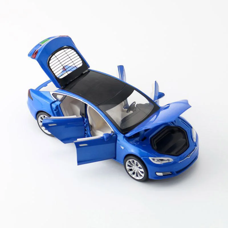 Модель S 1/32 из сплава Tesla игрушечный автомобиль имитация звука светильник для