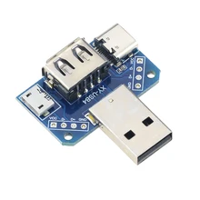 Plaque adaptateur USB 4 en 1, DC 5V vers USB vers type-c 4P 2.54mm, connecteur mâle vers femelle