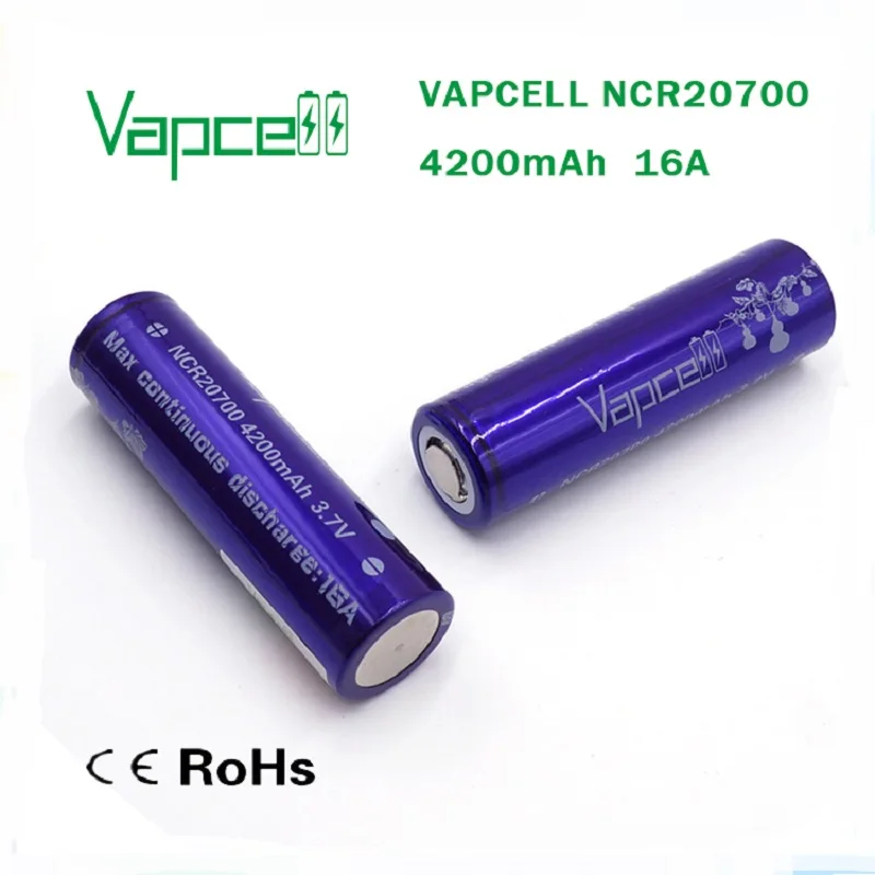 1 доллар купон Vapcell подлинный 20700 Ecig/фонарик 4200mah 16A rewrap NCR20700B мод литий-ионная батарея
